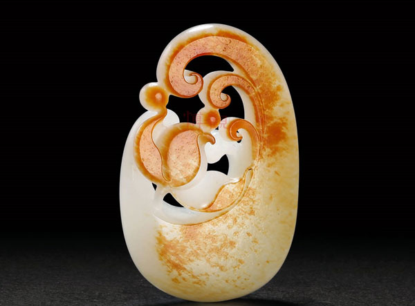 lot11414  中国玉石雕刻大师吴金星作品  和田玉籽料一品清廉佩